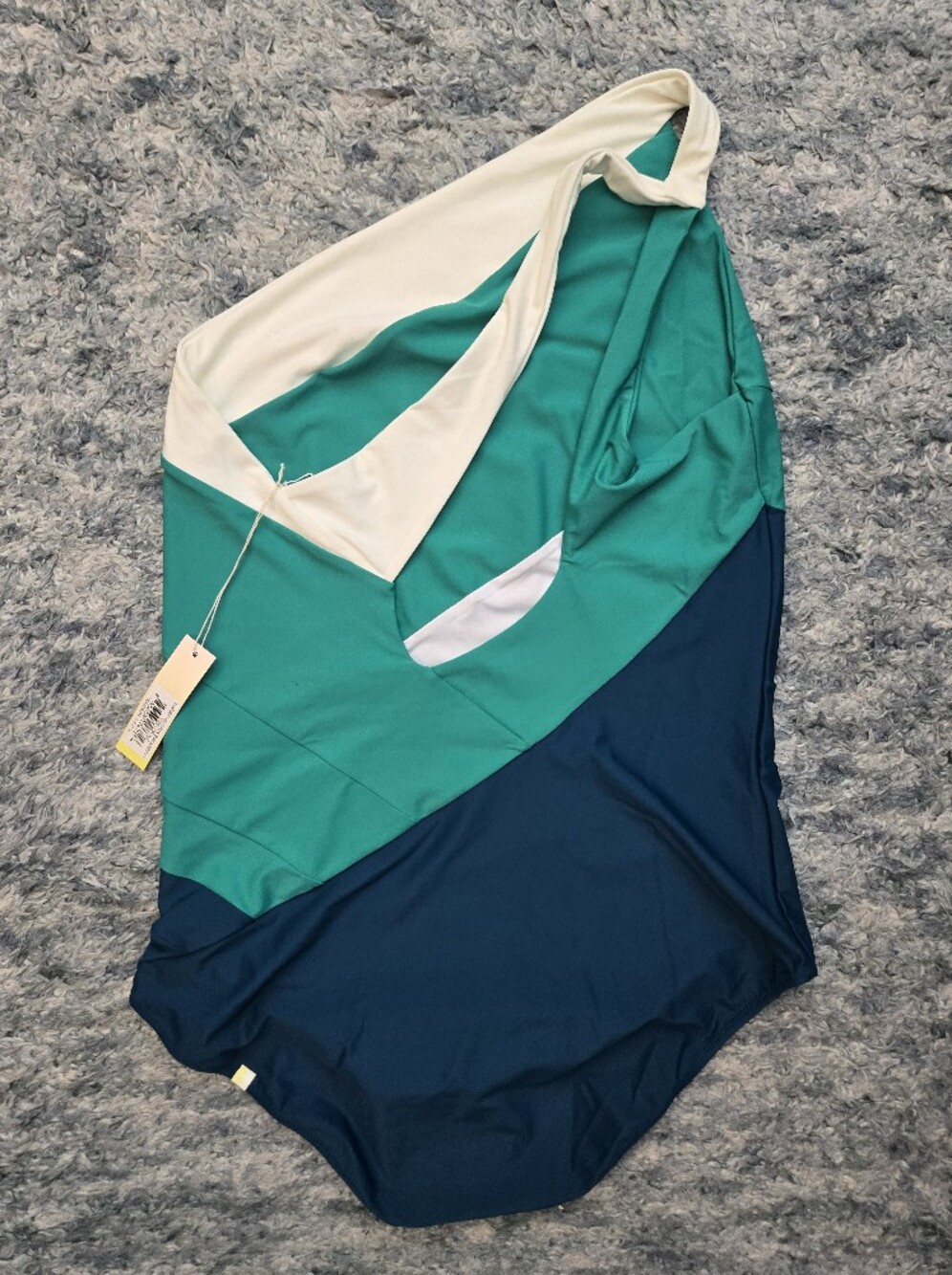 NWT Summersalt Sidestroke Green Blue One Piece Swimsuit Size 20 Long Torso - Picture 2 of 3
